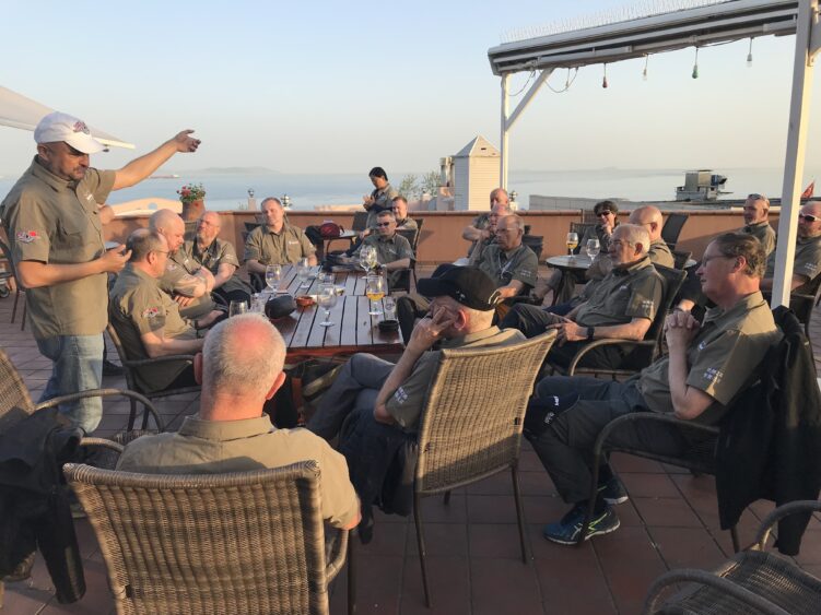 Typical group briefing, this time overlooking the Sea of Marmara